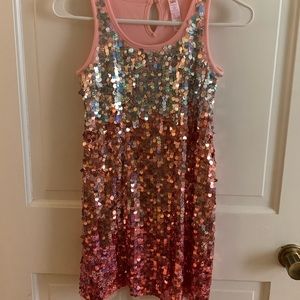 Girls Justice sz 10 sequin ombré tank dress